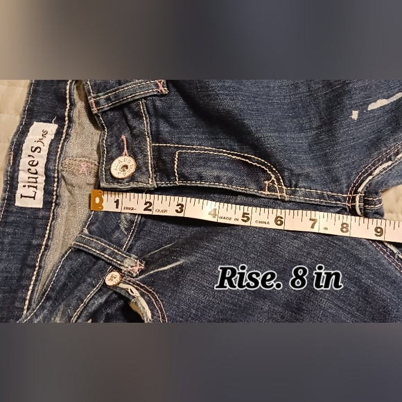 LIUCE'S JEANS Women's SIZE 11 Distressed Embroidered Pocket Low Rise Boot - Picture 11 of 13